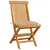 Produktbild 2 för Trädgårdsstolar med beige dynor 4 st massiv teak