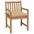 Produktbild 2 för Trädgårdsstolar 2 st med beige dynor massiv teak