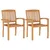 Produktbild 3 för Trädgårdsstolar 2 st med beige dynor massiv teak