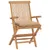 Produktbild 2 för Trädgårdsstolar med beige dynor 4 st massiv teak