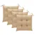 Produktbild 3 för Trädgårdsstolar med beige dynor 4 st massiv teak