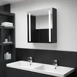 Badrumsskåp med spegel LED 62x14x60 cm