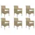 Produktbild 7 för Matgrupp för trädgården 9 delar beige