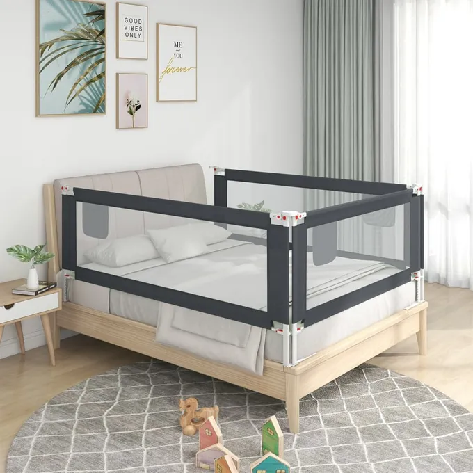 Sängskena för barn mörkgrå 190x25 cm tyg