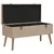 Produktbild 3 för Bänk med förvaringsutrymme 80 cm beige sammet