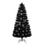 Produktbild 2 för Julgran med LED-snöflingor svart 150 cm fiberoptik