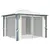Produktbild 4 för Paviljong med gardin & ljusslinga LED 3x3 m gräddvit aluminium