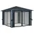 Produktbild 6 för Paviljong med gardin & ljusslinga LED 3x3 m antracit aluminium