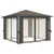 Produktbild 5 för Paviljong med gardin & ljusslinga LED 3x3m taupe aluminium