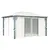 Produktbild 4 för Paviljong med gardin & ljusslinga LED 4x3 m gräddvit aluminium
