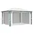 Produktbild 6 för Paviljong med gardin & ljusslinga LED 4x3 m gräddvit aluminium
