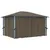 Produktbild 3 för Paviljong med gardin & ljusslinga LED 4x3m taupe aluminium