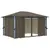 Produktbild 5 för Paviljong med gardin & ljusslinga LED 4x3m taupe aluminium