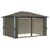 Produktbild 6 för Paviljong med gardin & ljusslinga LED 4x3m taupe aluminium