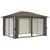 Produktbild 7 för Paviljong med gardin & ljusslinga LED 4x3m taupe aluminium