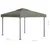 Produktbild 9 för Paviljong med ljusslinga LED 300x300 cm taupe aluminium