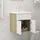 Badrumsskåp med inbyggt handfat vit och sonoma-ek spånskiva 