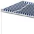 Produktbild 5 för Markis manuellt infällbar 600x350 cm blå och vit