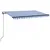 Produktbild 2 för Automatisk markis med vindsensor & LED 300x250 cm blå och vit