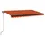 Produktbild 2 för Markis manuellt infällbar 450x350 cm orange och brun