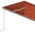 Produktbild 5 för Manuell infällbar markis med rullgardin LED 3x2,5m orange/brun  