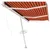 Produktbild 3 för Markis med LED manuellt infällbar 600x350 cm orange och brun