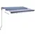 Produktbild 4 för Automatisk markis med vindsensor & LED 300x250 cm blå och vit