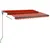 Produktbild 3 för Automatisk markis med vindsensor & LED 300x250 cm orange/brun
