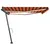 Produktbild 2 för Markis manuellt infällbar med LED 400x300 cm orange och brun