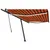 Produktbild 2 för Markis med LED manuellt infällbar 500x350 cm orange/brun
