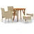 Produktbild 2 för Matgrupp för trädgården 5 delar beige