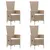 Produktbild 3 för Matgrupp för trädgården 5 delar beige