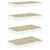Produktbild 2 för Svävande vägghyllor 4 st ek och vit 40x23x3,8 cm MDF