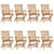 Produktbild 2 för Trädgårdsstolar med beige dynor 8 st massiv teak