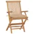 Produktbild 3 för Trädgårdsstolar med beige dynor 8 st massiv teak
