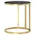 Produktbild 3 för Sidobord guld och svart marmor 45 cm härdat glas