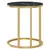 Produktbild 4 för Sidobord guld och svart marmor 45 cm härdat glas