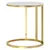 Produktbild 3 för Sidobord guld och vit marmor 45 cm härdat glas