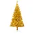 Produktbild 2 för Plastgran med LED och julgranskulor guld 120 cm PET