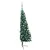 Produktbild 2 för Halv plastgran med LED och julgranskulor grön 180 cm