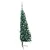 Produktbild 2 för Halv plastgran med LED och julgranskulor grön 210 cm