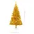 Produktbild 12 för Plastgran med LED och julgranskulor guld 120 cm PET