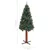 Produktbild 11 för Belyst plastgran slimmad med kulor grön 210 cm PVC