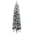 Produktbild 2 för Smal plastgran med LED och julgranskulor och snö grön 120 cm