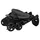 Barnvagn 2-i-1 mörkgrå och svart stål