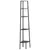 Produktbild 2 för Hörnhylla 5 hyllplan svart 45,5x31,5x180 cm