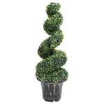Konstväxt buxbomar spiral med kruka 100 cm grön