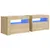 Produktbild 2 för Sängbord 2 st med LED-belysning Sonoma ek 60x35x40 cm