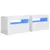 Produktbild 2 för Sängbord med LEDs 2 st vit högglans 60x35x40 cm