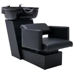 Schamponeringsstol med handfat svart 129x59x82 cm konstläder